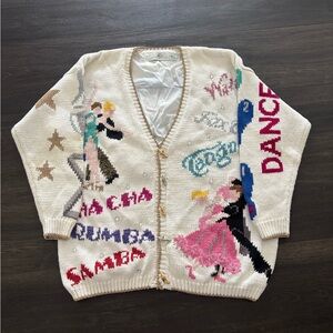 VTG Dance Cardigan  Sweater Tango Ballroom Fox Trot Waltz Cha Cha Rumba Size XL